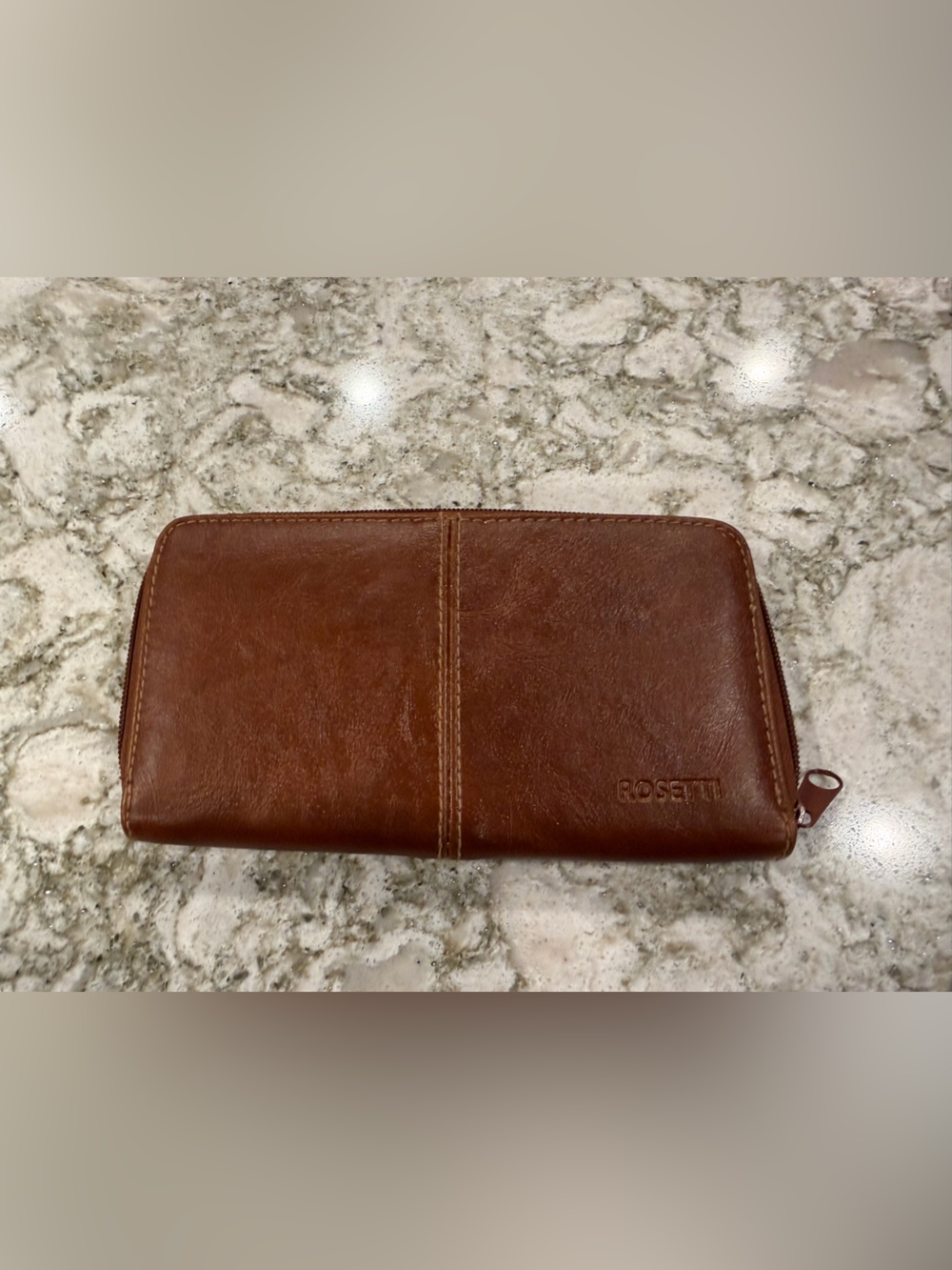 Rossetti Brown Leather Zip-Around Wallet
